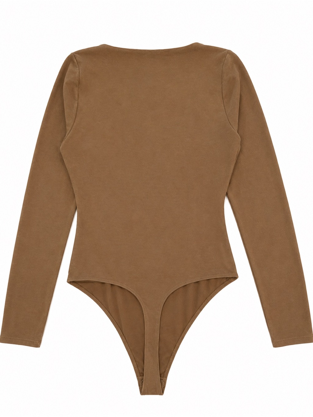 NWOT GOOD AMERICAN V BAR SQUARE NECK BODYSUIT WOMENS SIZE 4 BROWN SCULPTING - Picture 2 of 10